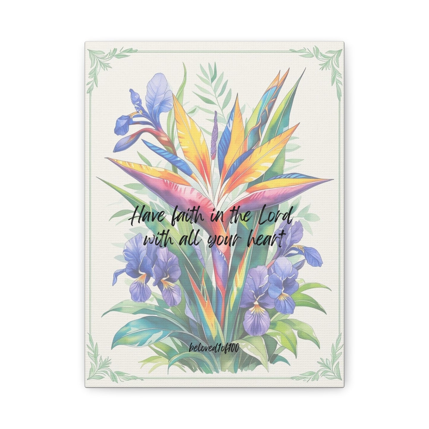 Canvas Print- Bird of Paradise African Violet Pattern