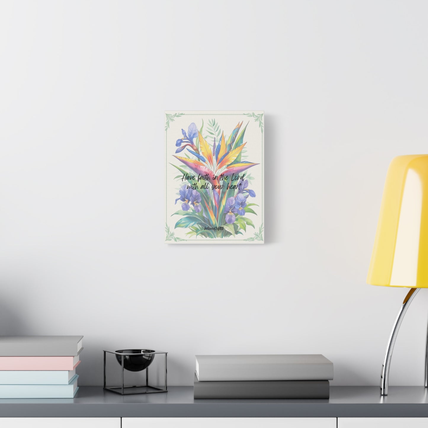 Canvas Print- Bird of Paradise African Violet Pattern