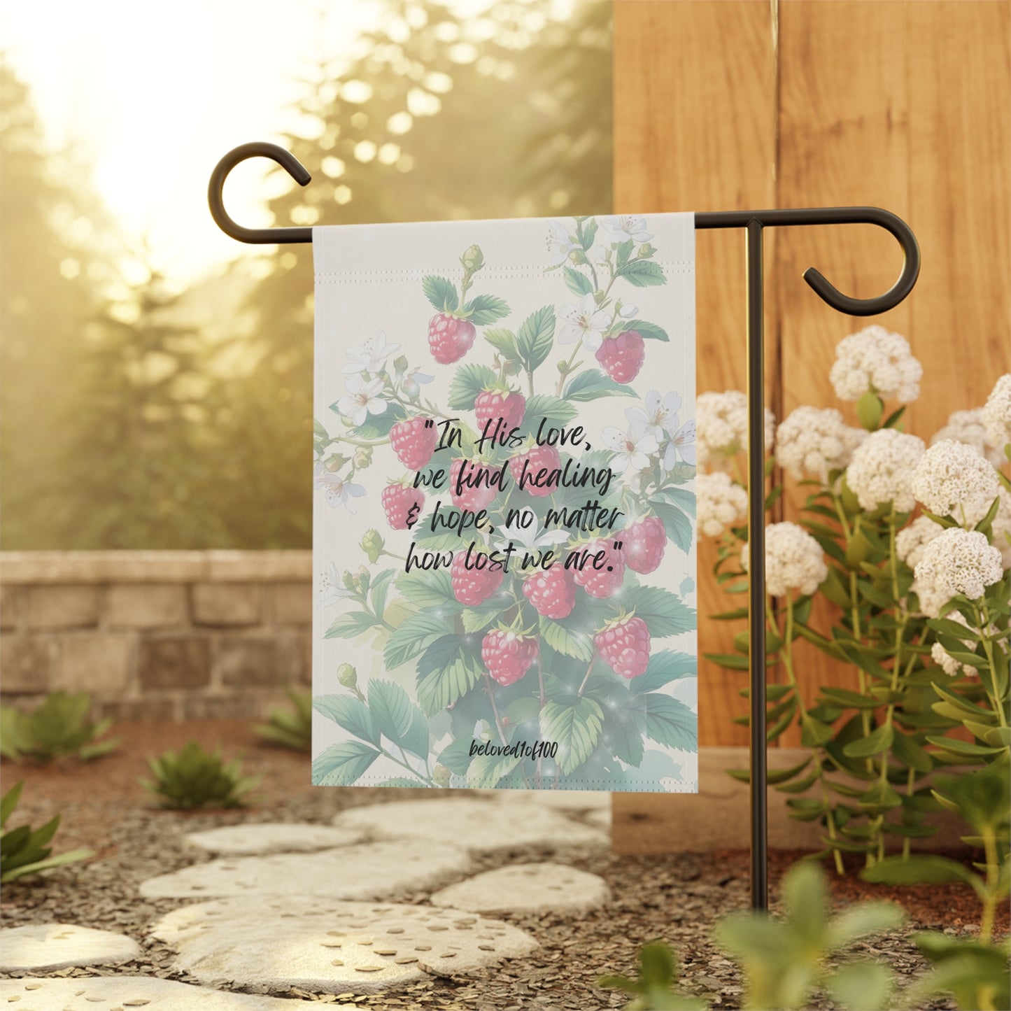 Garden & House Banner - Raspberry Jasmine Pattern