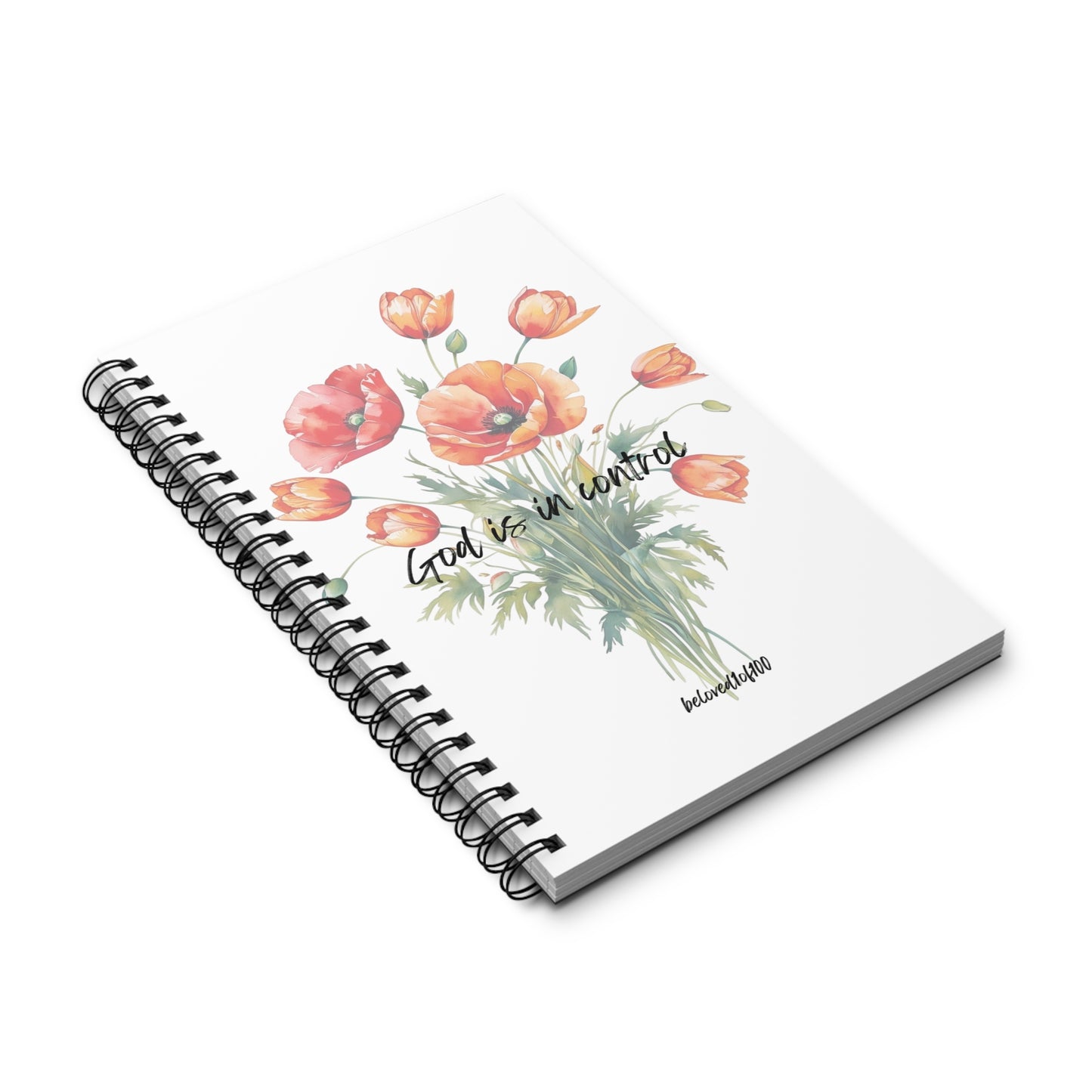 Spiral Notebook- Peony Tulip Pattern