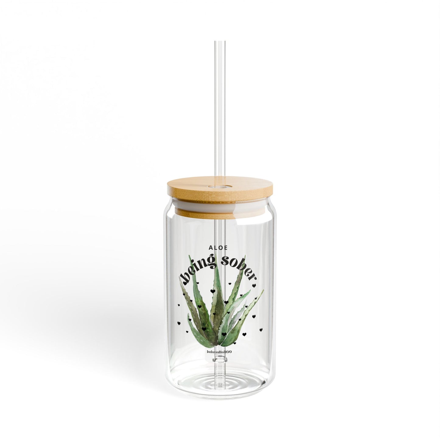 Glass Cup- Aloe being sober