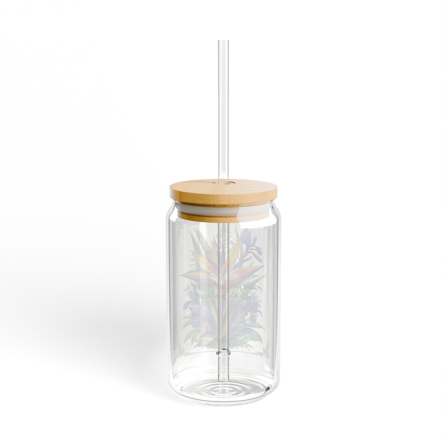 Glass Tumbler- Bird of Paradise Lilac Pattern