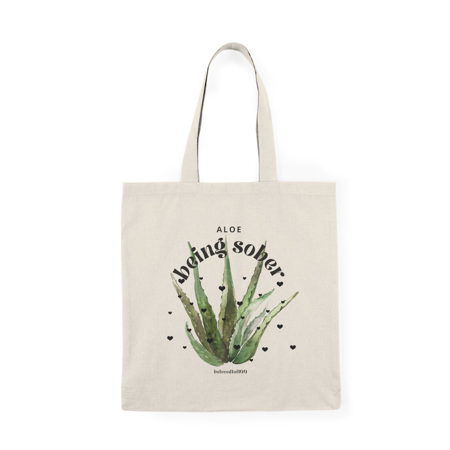 Natural Tote Bag- Aloe being sober