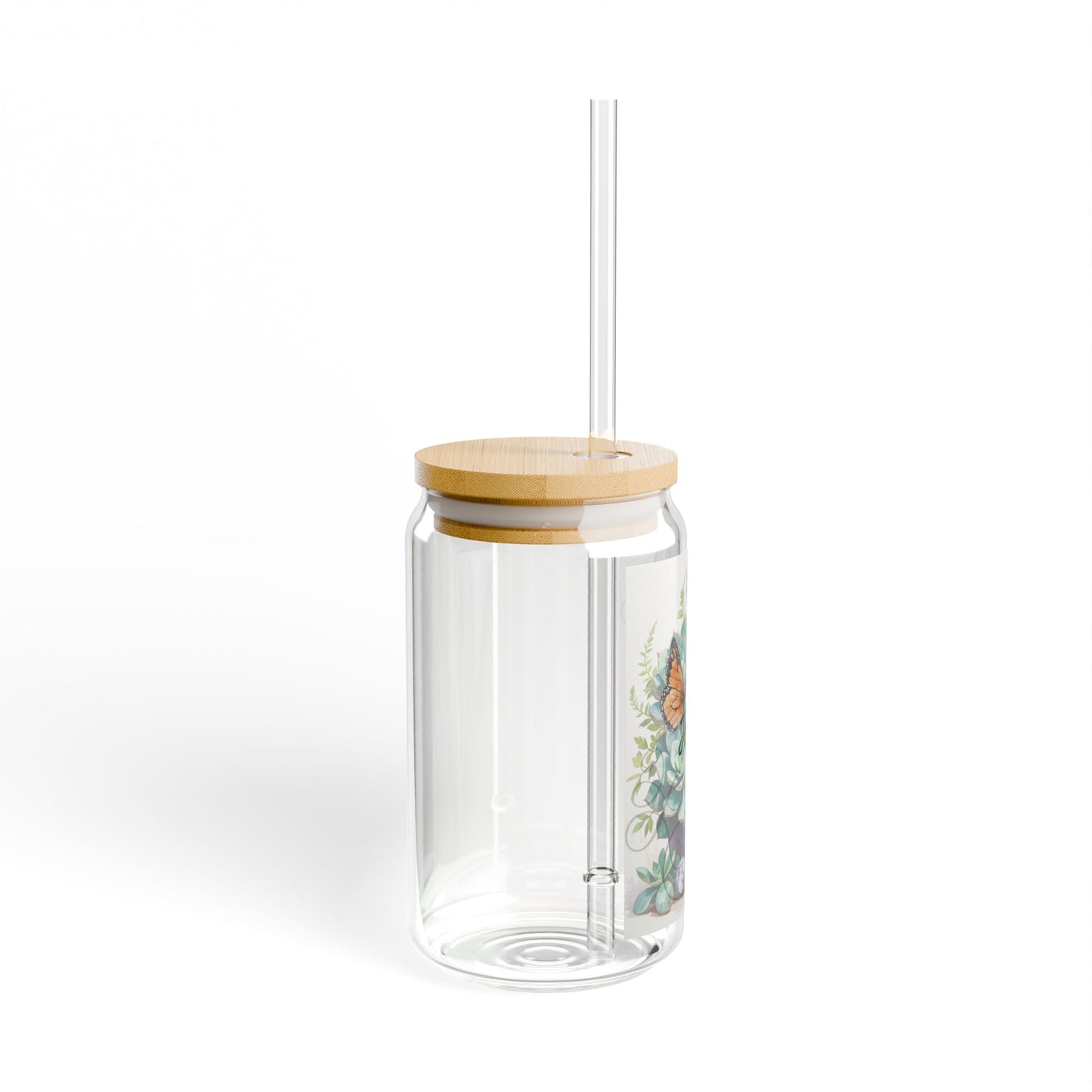 Glass Tumbler- Succulent Pansy Pattern
