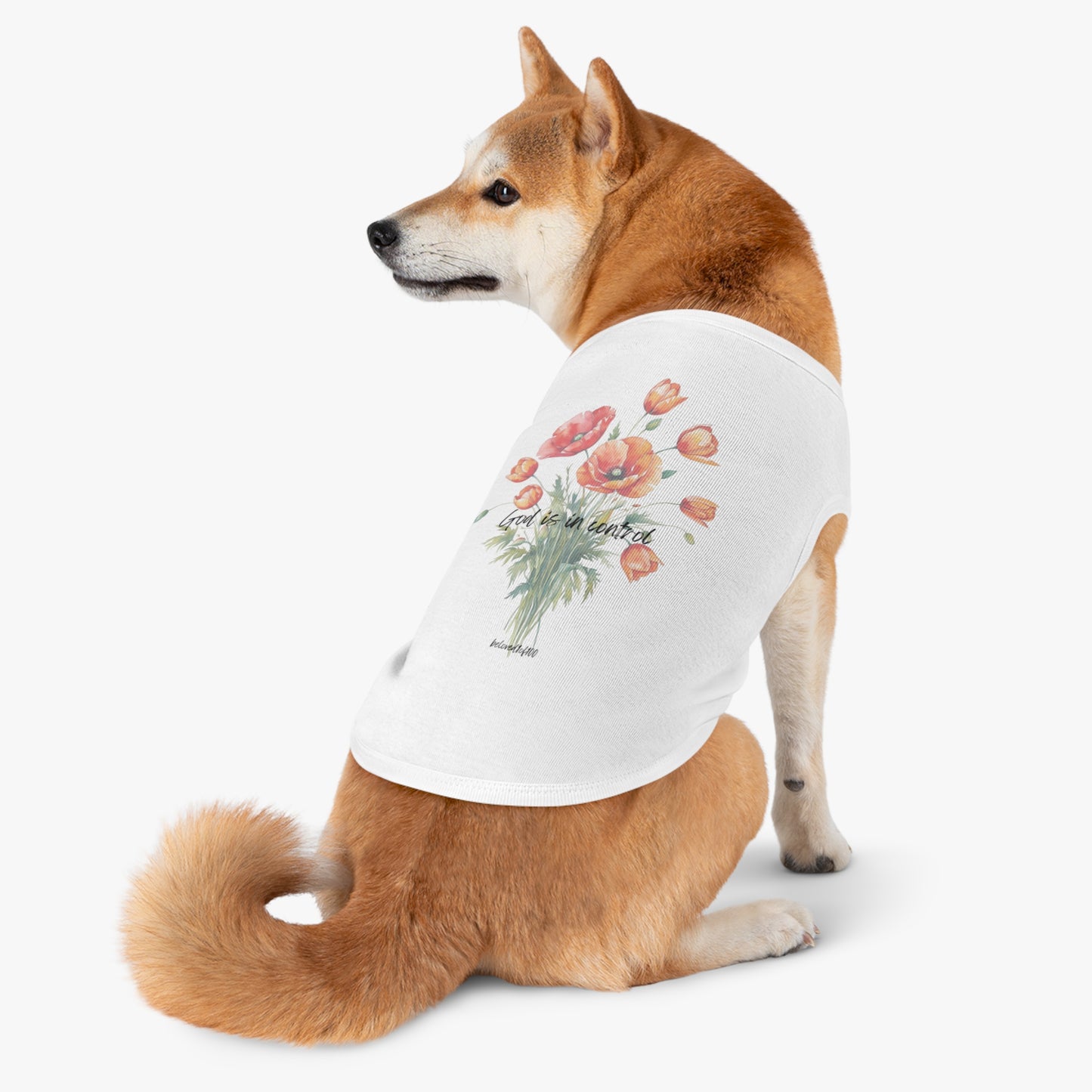 Pet Tee- Poppy Tulip Pattern