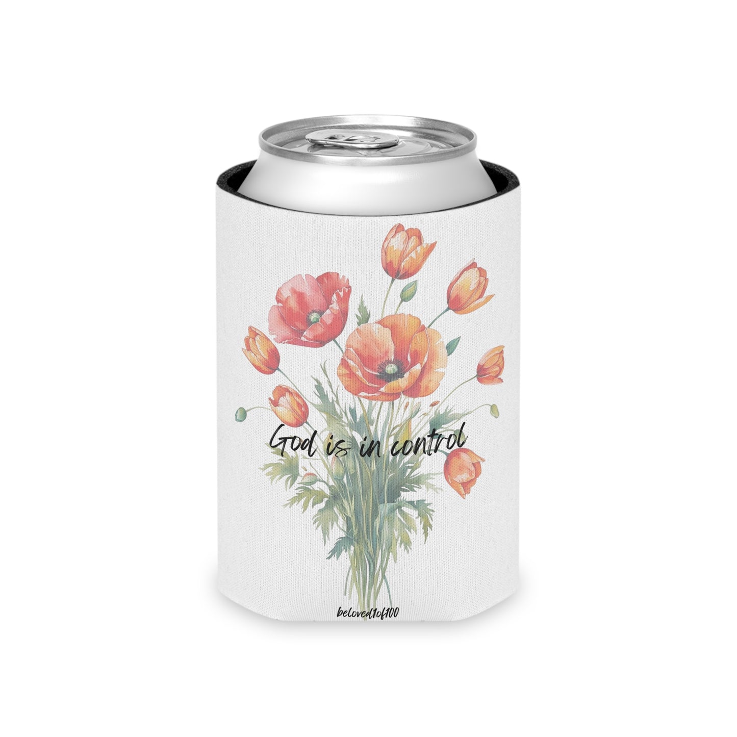 Can Cooler- Poppy Tulip Pattern