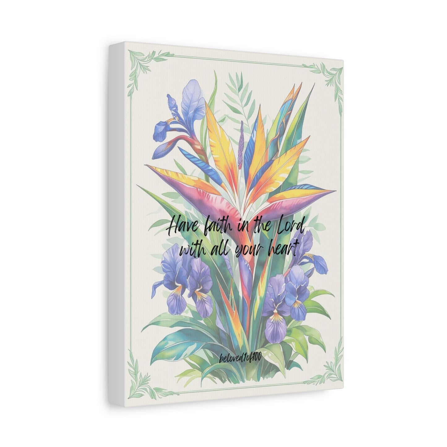 Canvas Print- Bird of Paradise African Violet Pattern