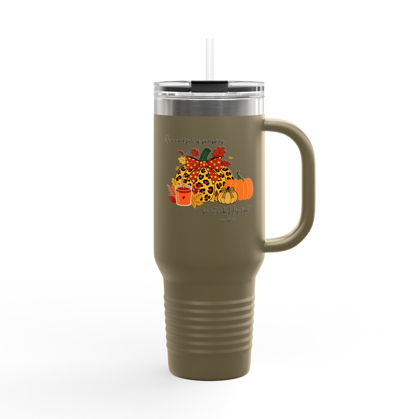 Insulated Travel Mug, 40oz - Pumpkins