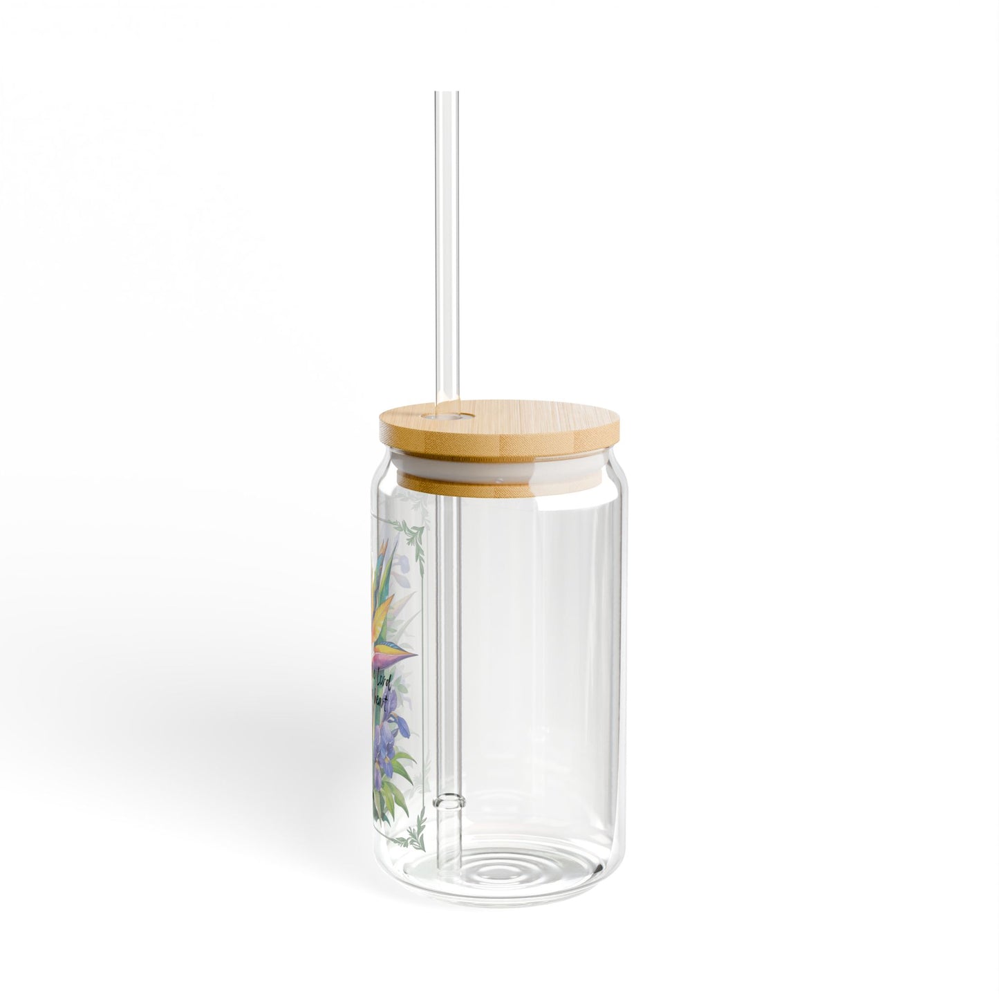 Glass Tumbler- Bird of Paradise Lilac Pattern