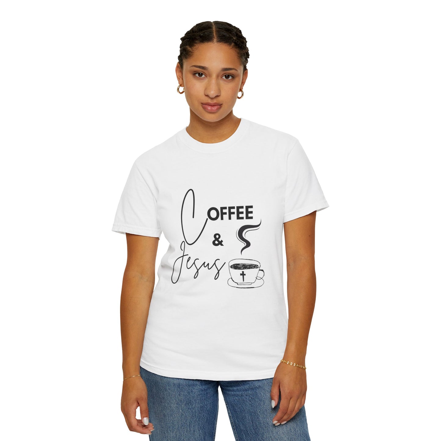 Adult Tee - Coffee & Jesus Pattern