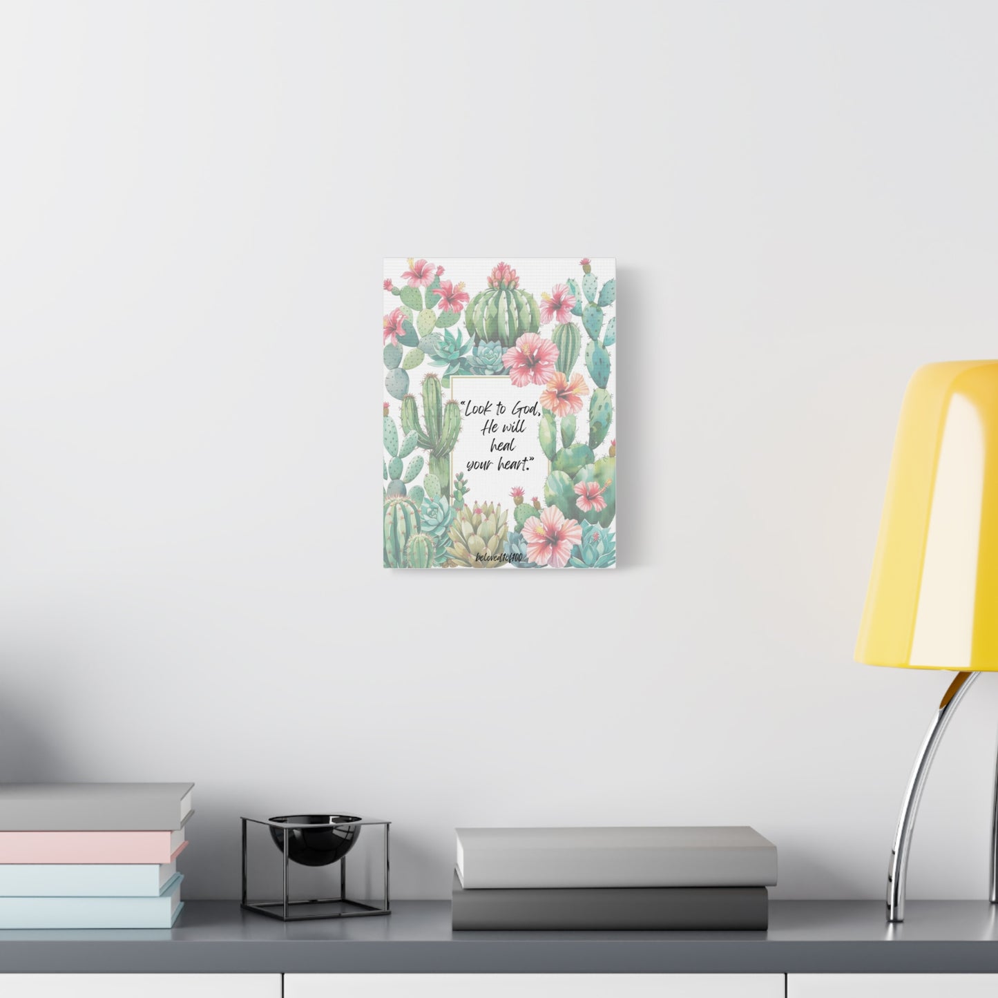 Canvas Print- Cactus Hibiscus Pattern