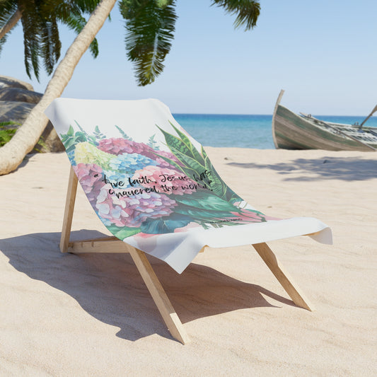 Beach Towel- Hydrangea Snake Plant Pattern