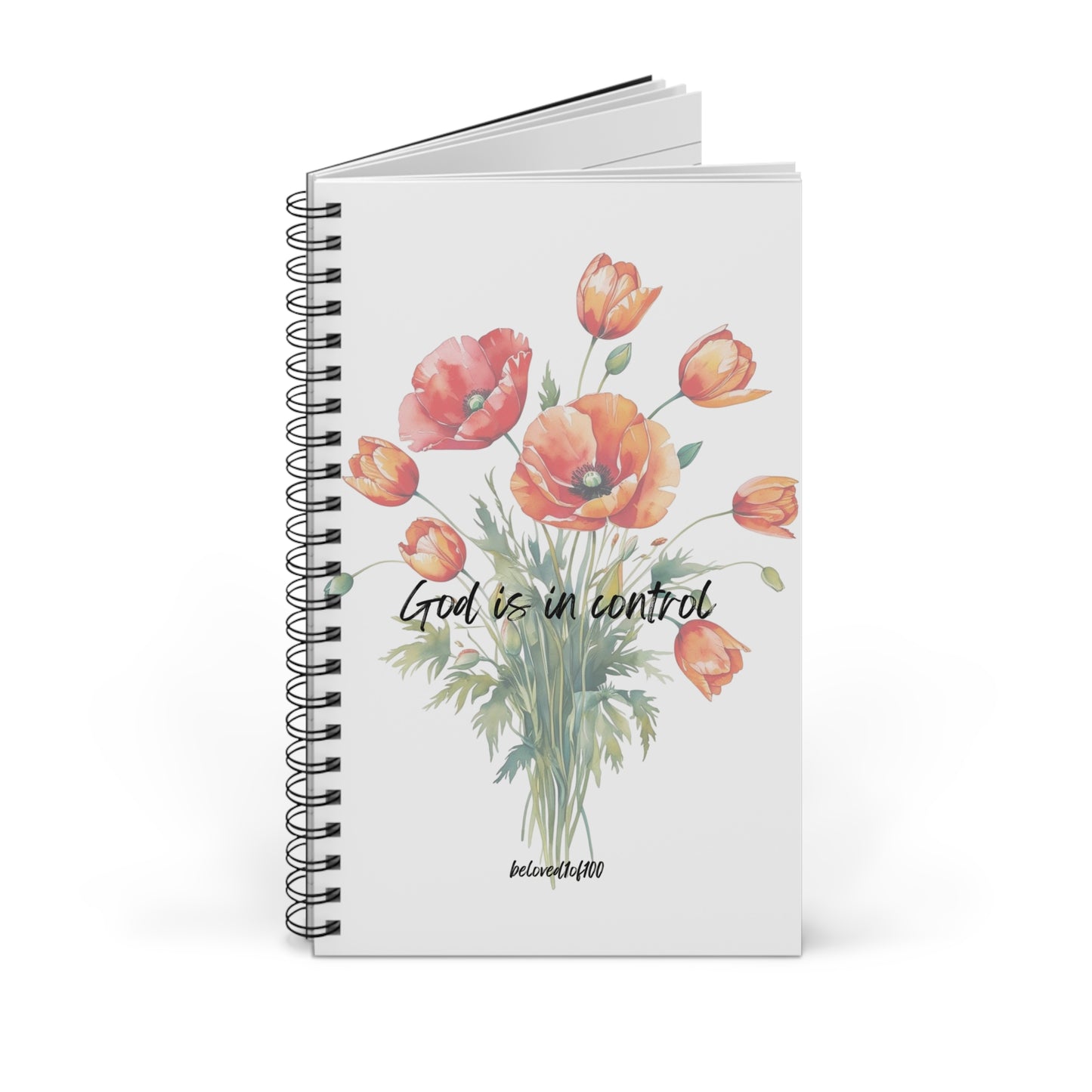 Spiral Notebook- Peony Tulip Pattern