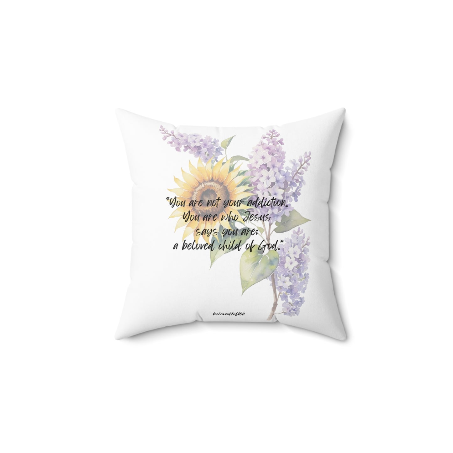 Throw Pillow- Sobriety Sunflower Lilac Pattern Pattern
