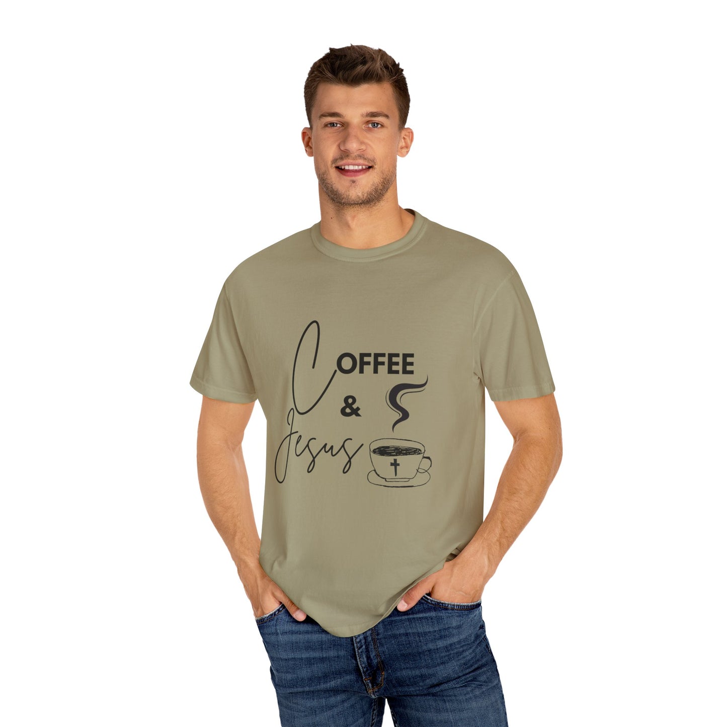 Adult Tee - Coffee & Jesus Pattern