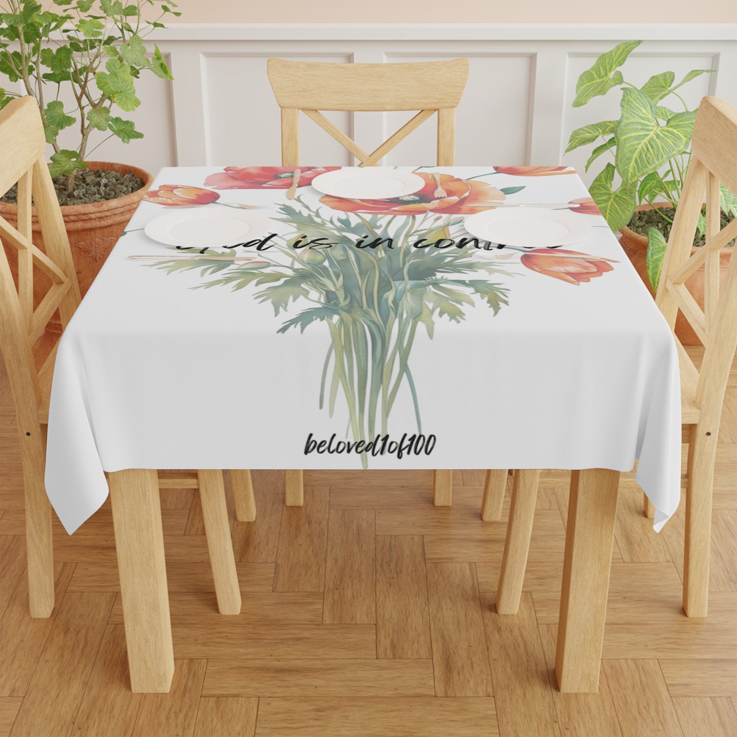 Tablecloth - Poppy Tulip Pattern