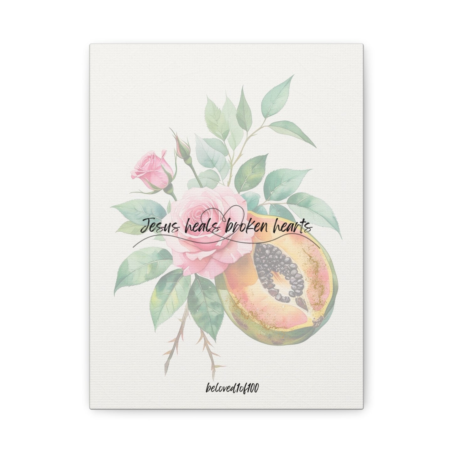 Canvas Print- Papaya Rose Pattern