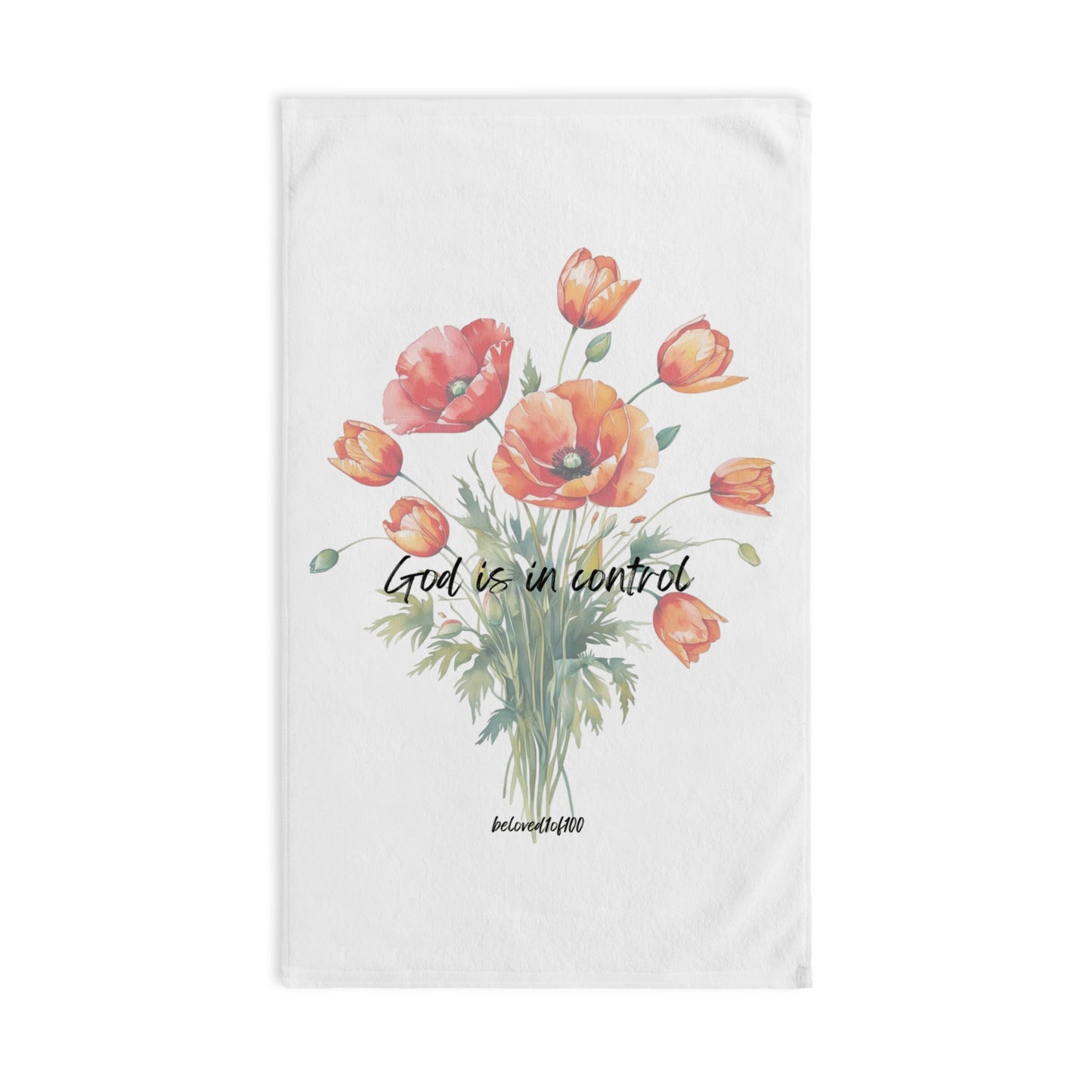 Hand Towel- Poppy Tulip Pattern