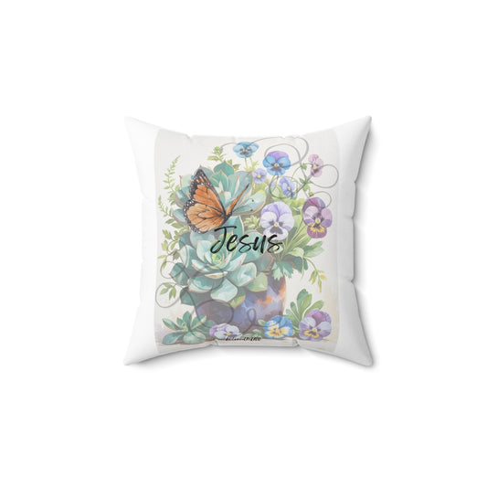 Throw Pillow- Succulent Pansy Pattern Pattern