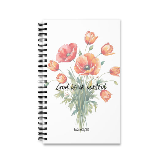 Spiral Notebook- Peony Tulip Pattern