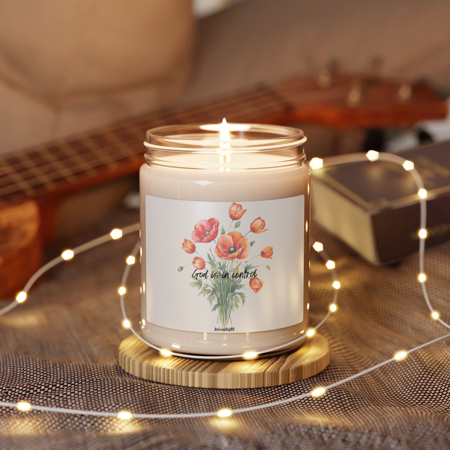 Soy Candle - Poppy Tulip Pattern