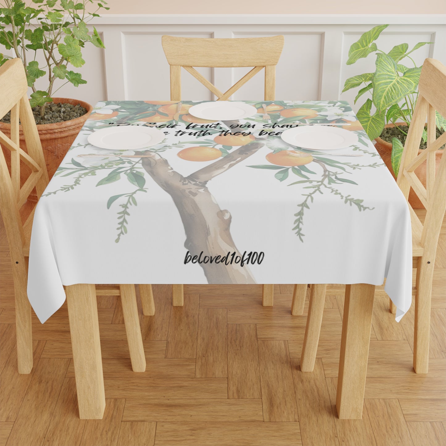 Tablecloth - Orange Jasmine Pattern