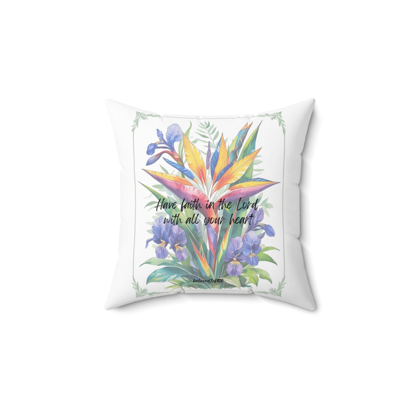Throw Pillow- Bird of Paradise African Violet Pattern