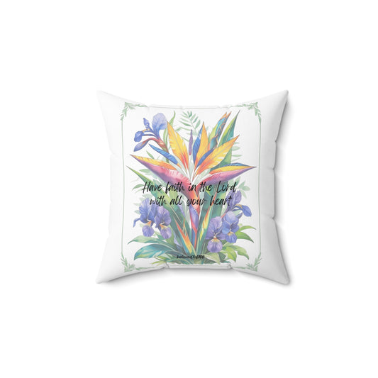 Throw Pillow- Bird of Paradise African Violet Pattern