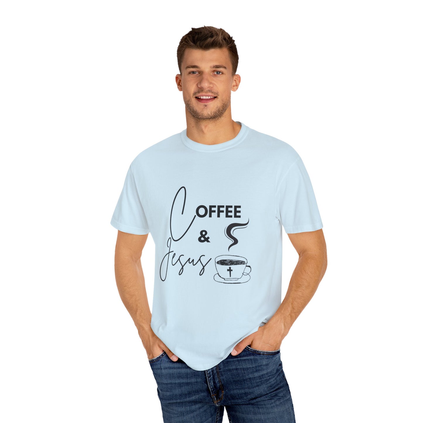 Adult Tee - Coffee & Jesus Pattern