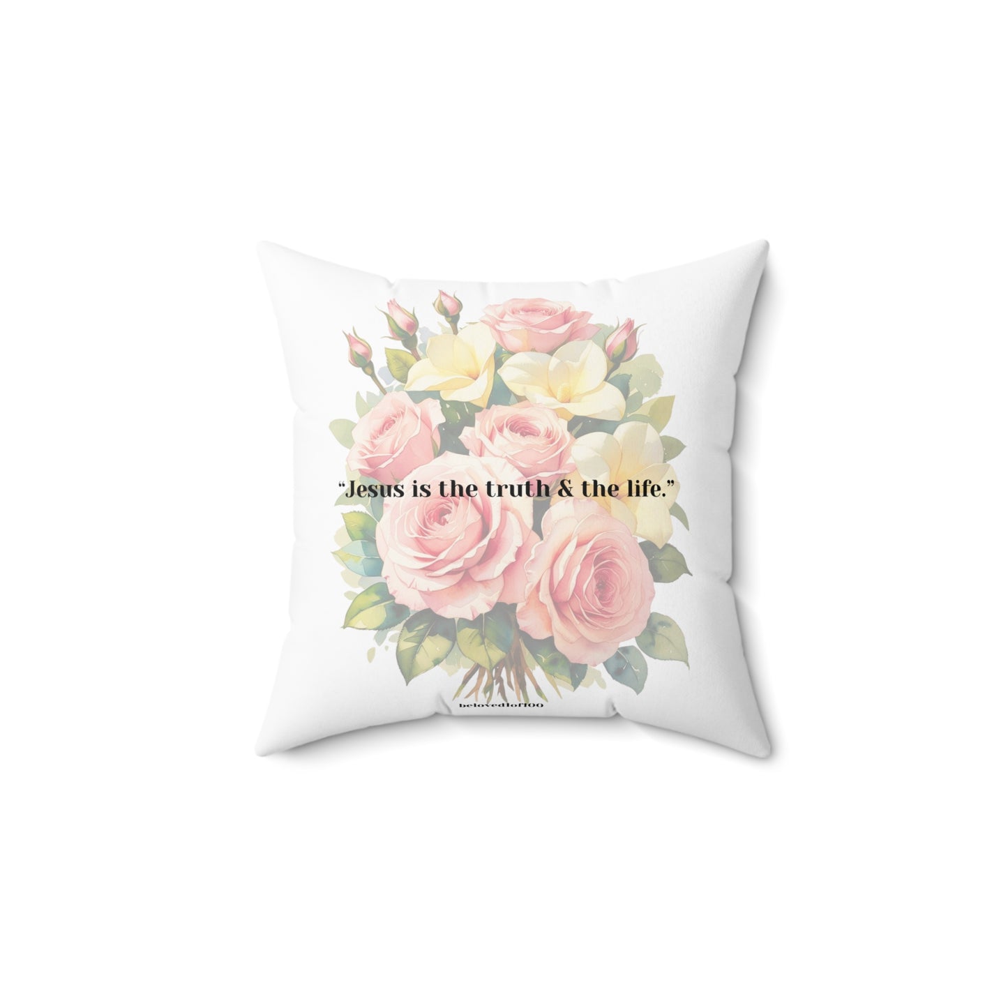 Throw Pillow- Gardenia Rose Pattern