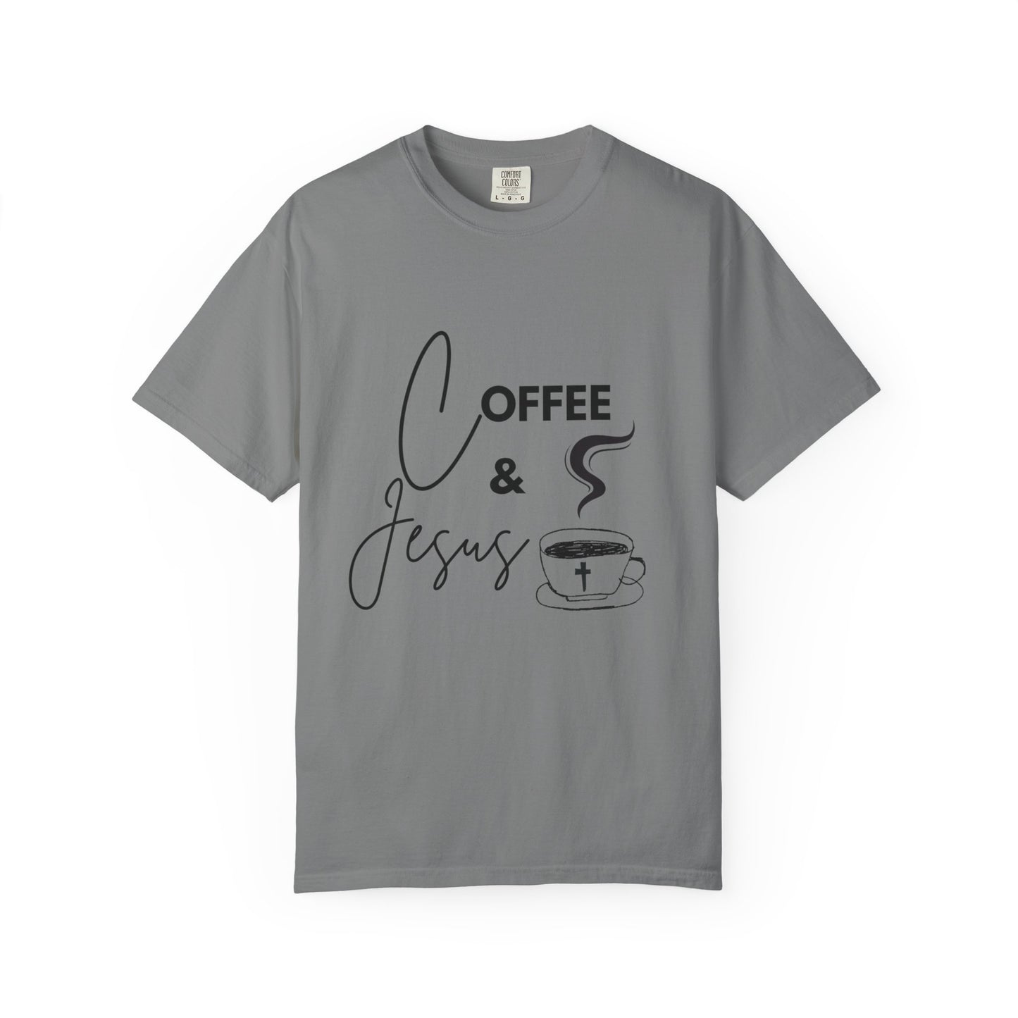 Adult Tee - Coffee & Jesus Pattern