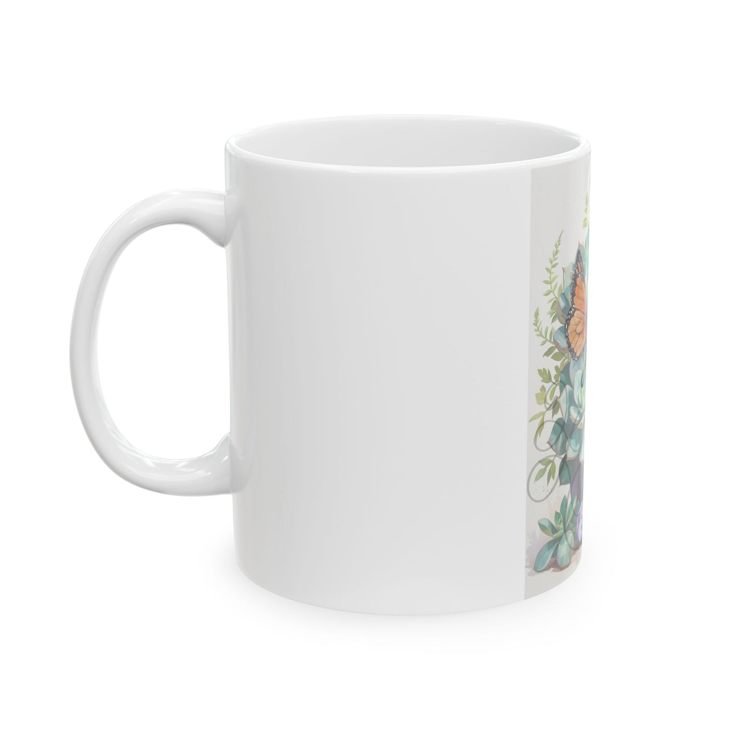 Ceramic Mug- Succulent Pansy Pattern