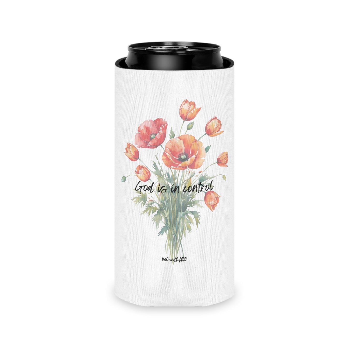 Can Cooler- Poppy Tulip Pattern
