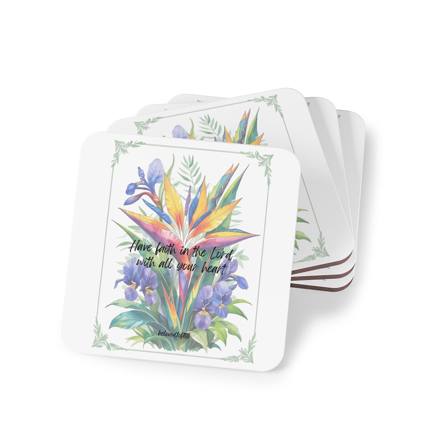 Coasters- Bird of Paradise African Lilly Pattern