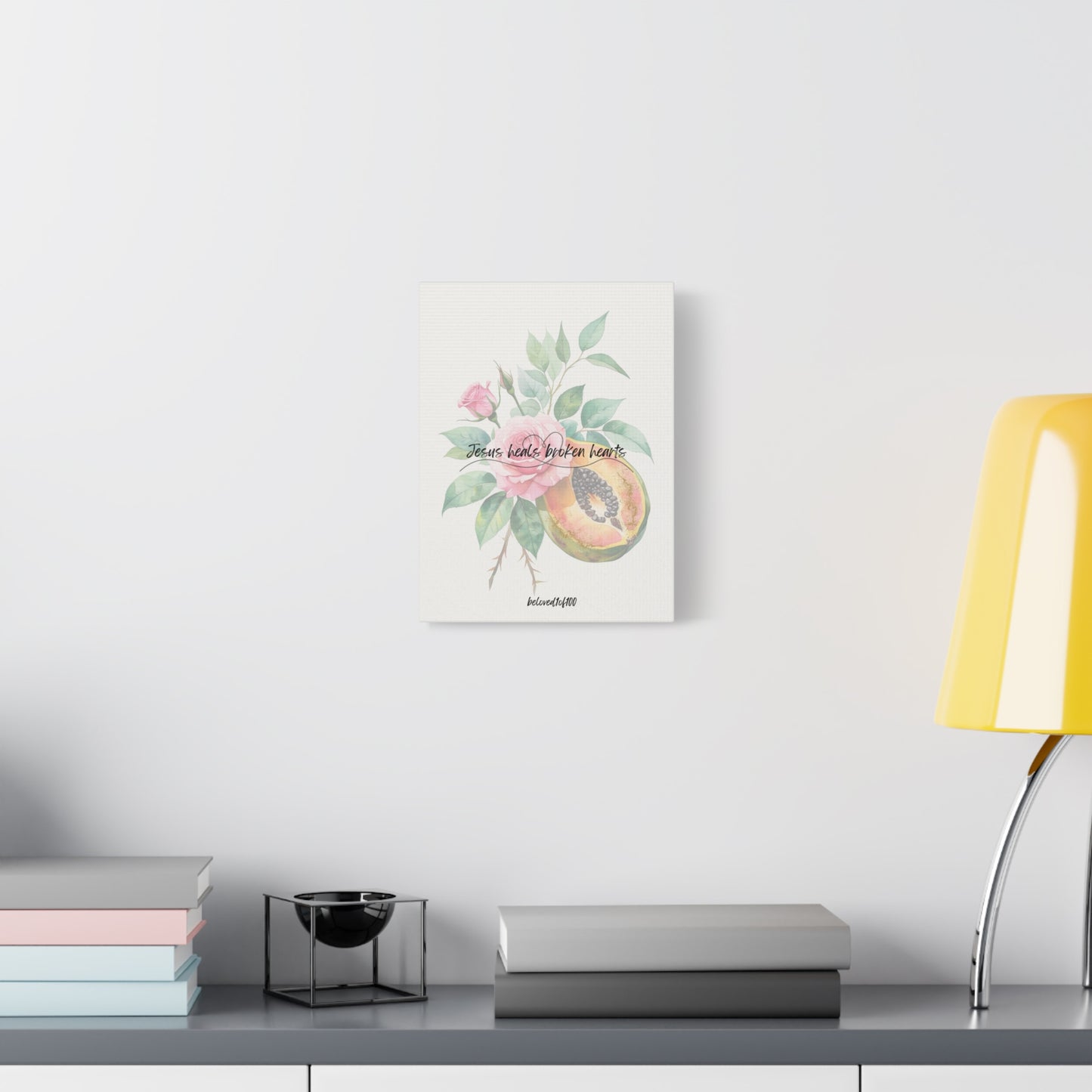 Canvas Print- Papaya Rose Pattern
