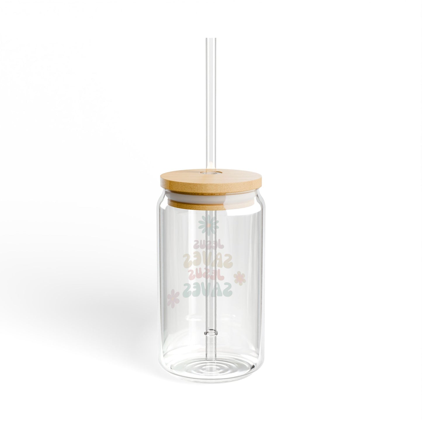 Glass Tumbler- Jesus Saves Pattern