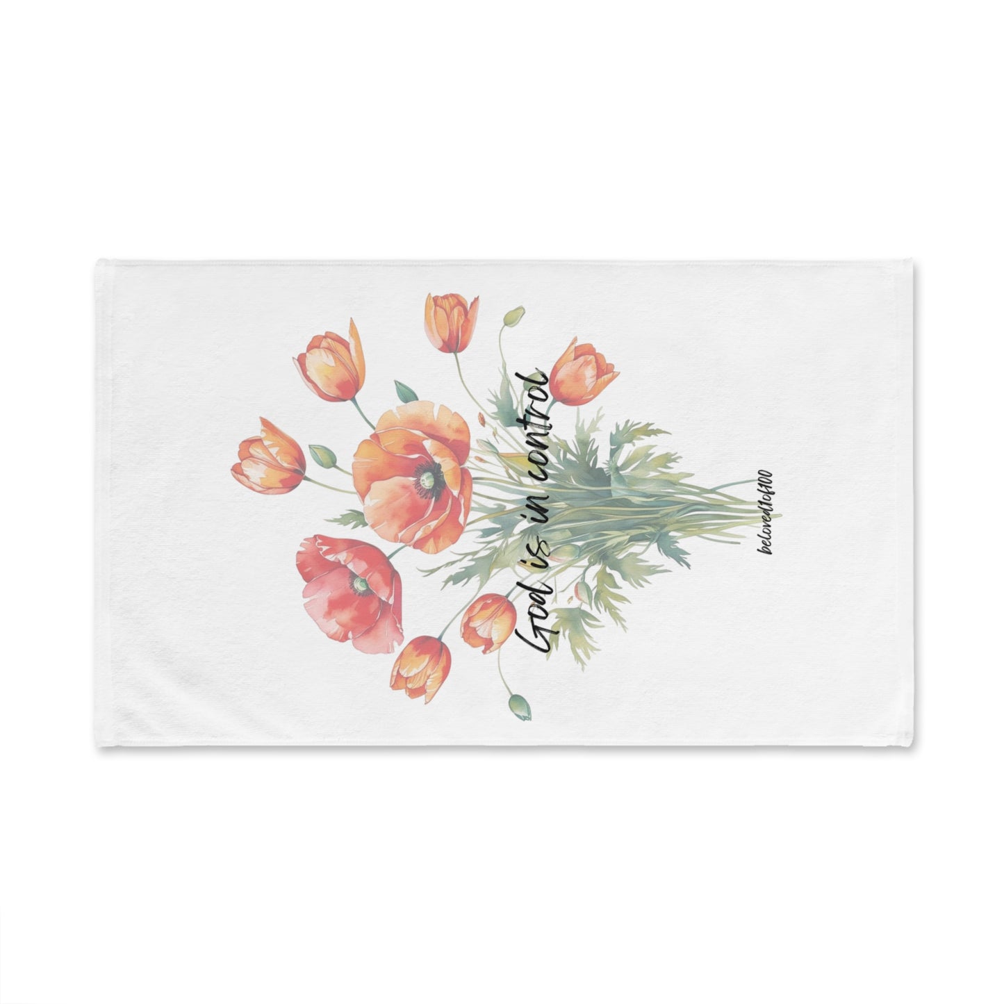 Hand Towel- Poppy Tulip Pattern