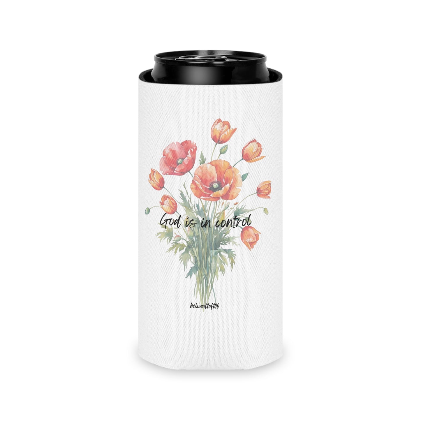 Can Cooler- Poppy Tulip Pattern