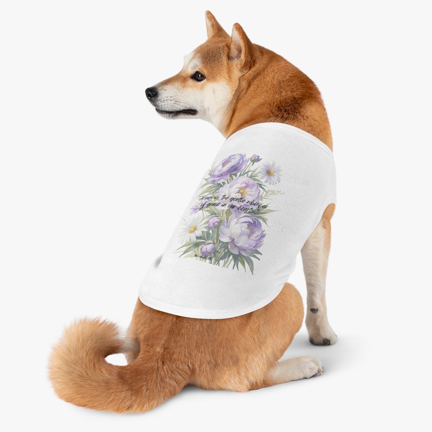 Pet Tee- Peony Daisy Pattern