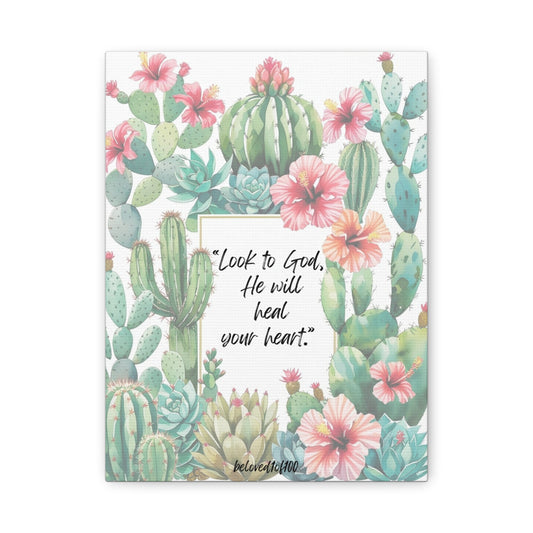 Canvas Print- Cactus Hibiscus Pattern