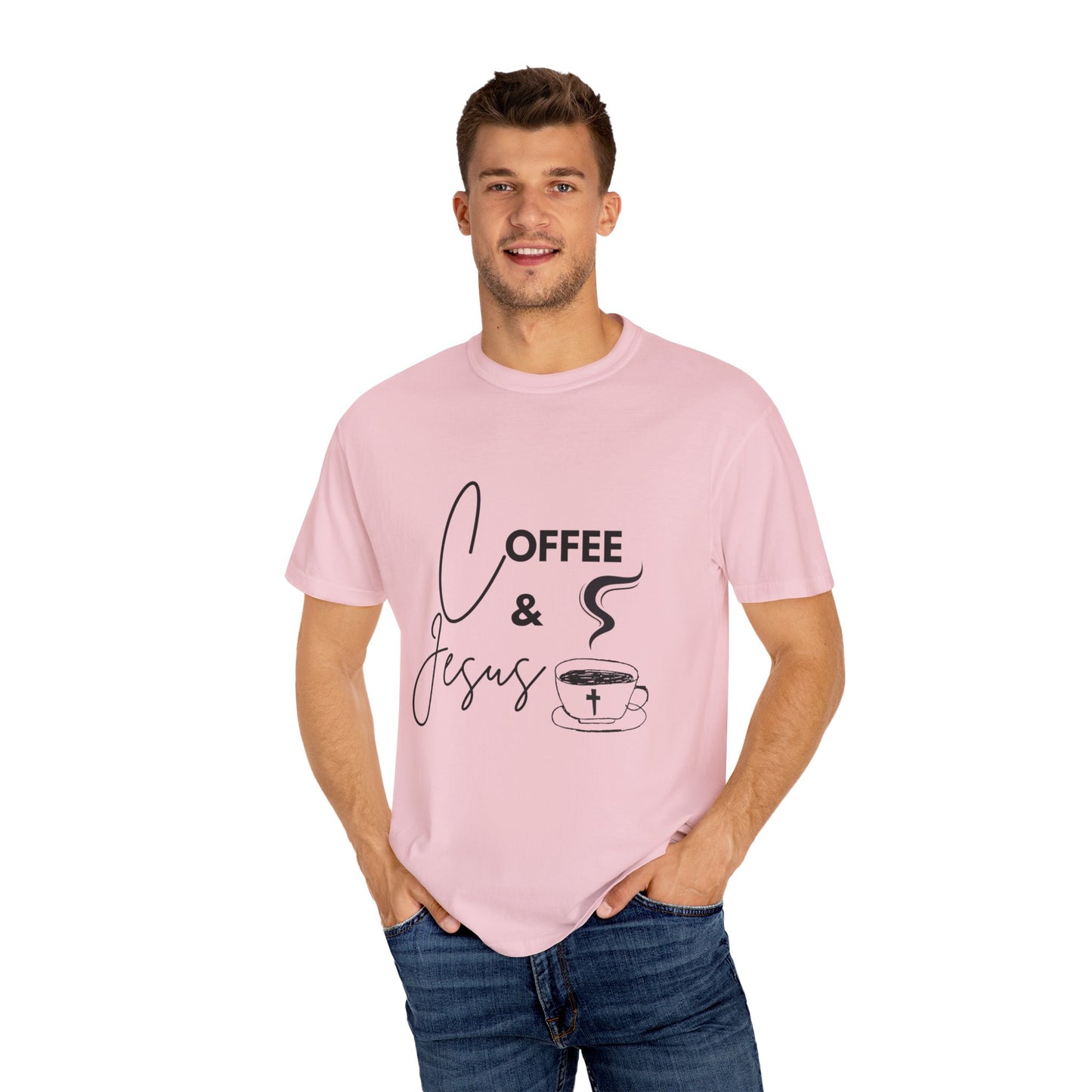 Adult Tee - Coffee & Jesus Pattern
