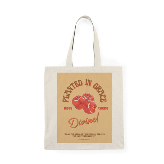 Natural Tote Bag- Divine Apple