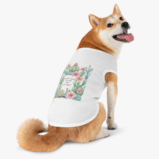 Pet Tee- Cactus Hibiscus Pattern