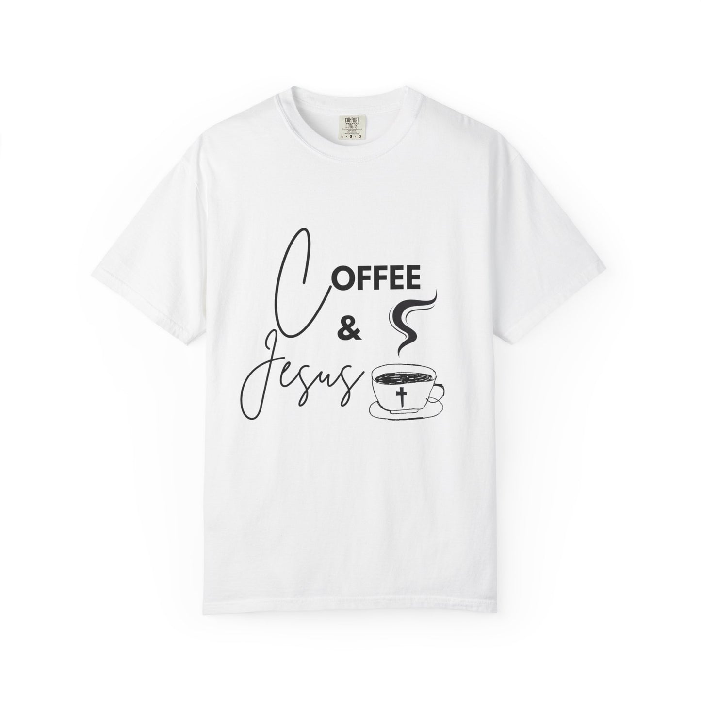 Adult Tee - Coffee & Jesus Pattern