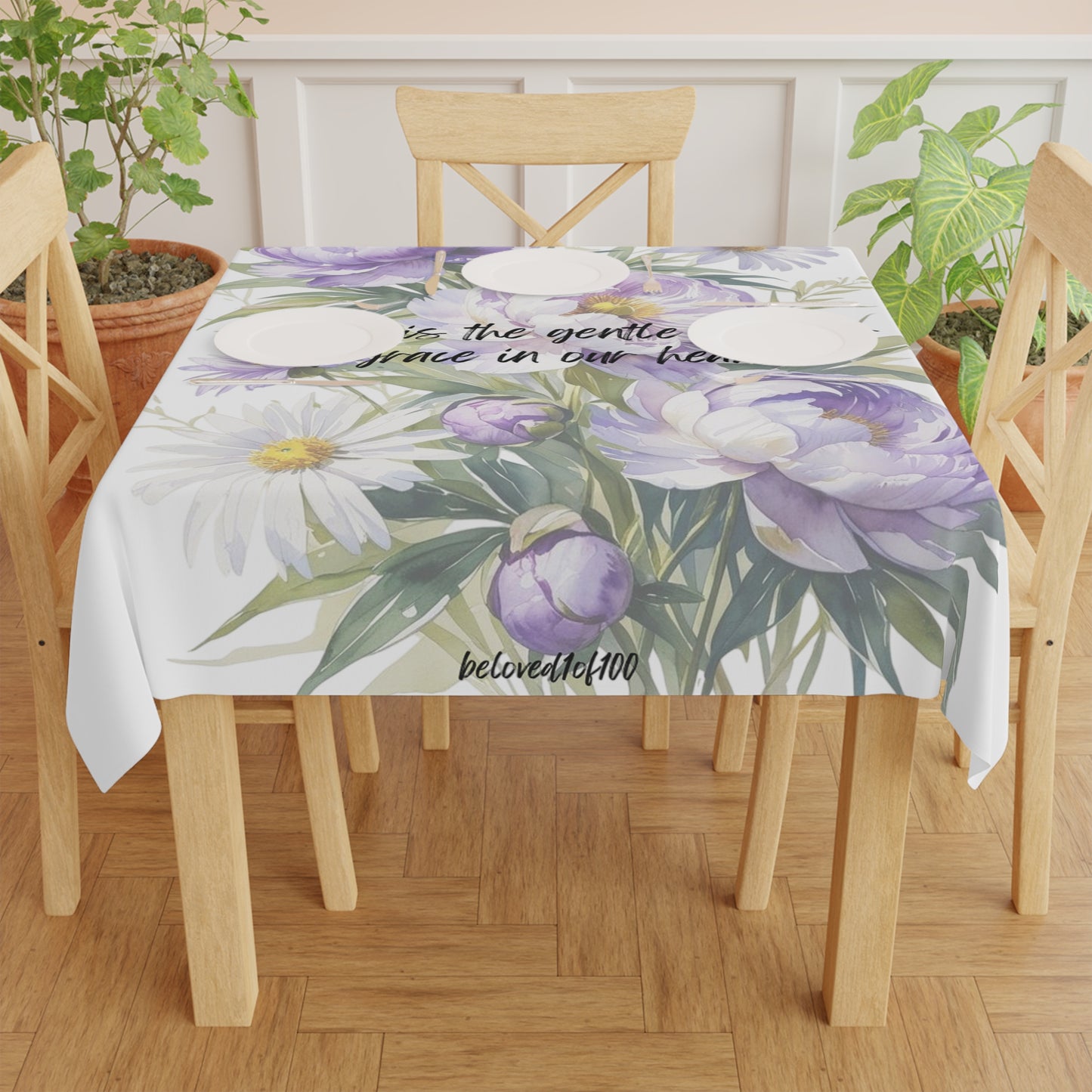 Tablecloth - Purple Lilly Pattern