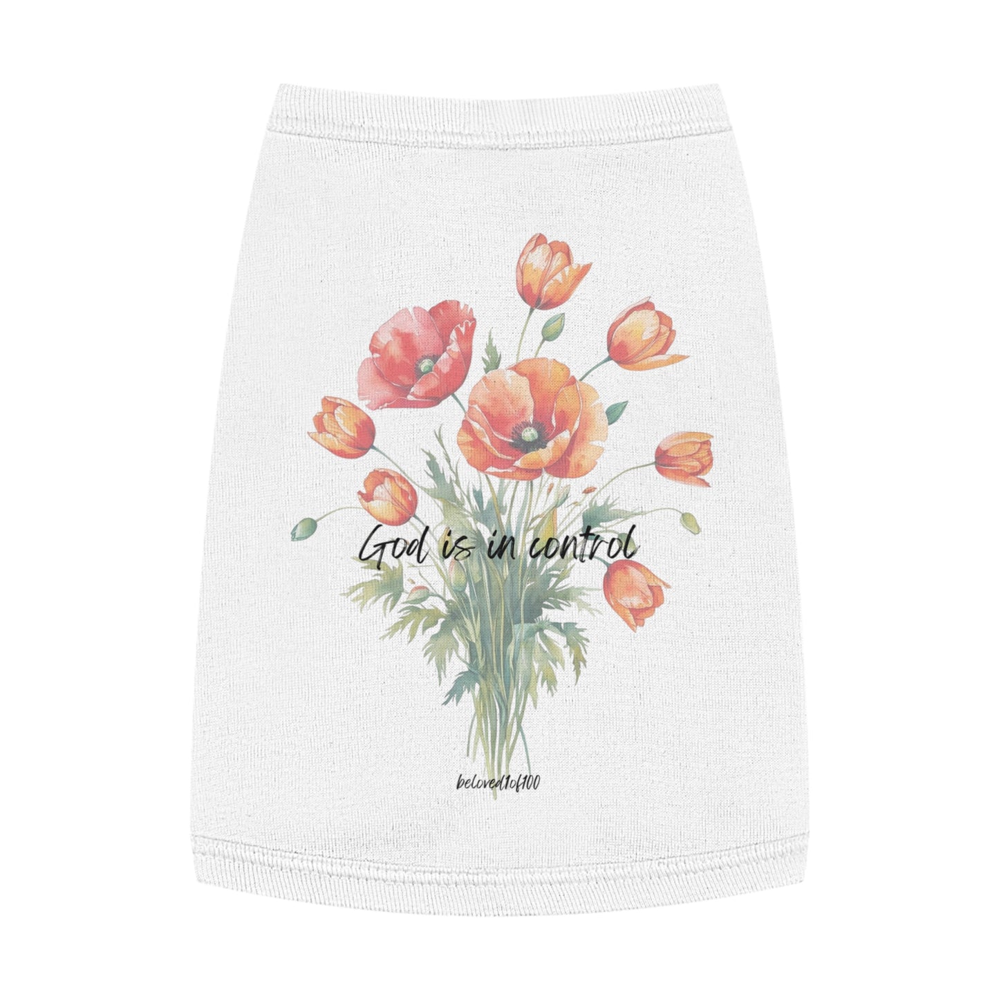 Pet Tee- Poppy Tulip Pattern