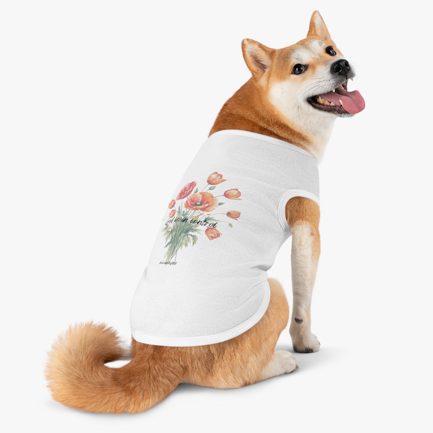 Pet Tee- Poppy Tulip Pattern