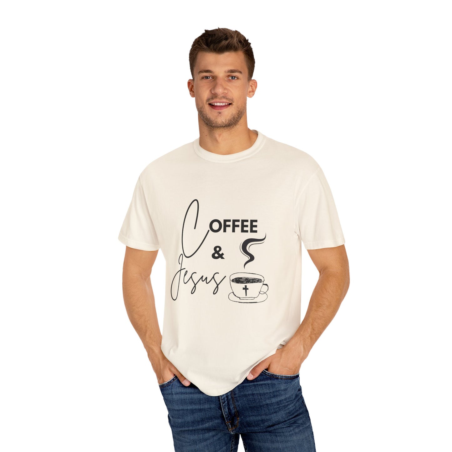 Adult Tee - Coffee & Jesus Pattern