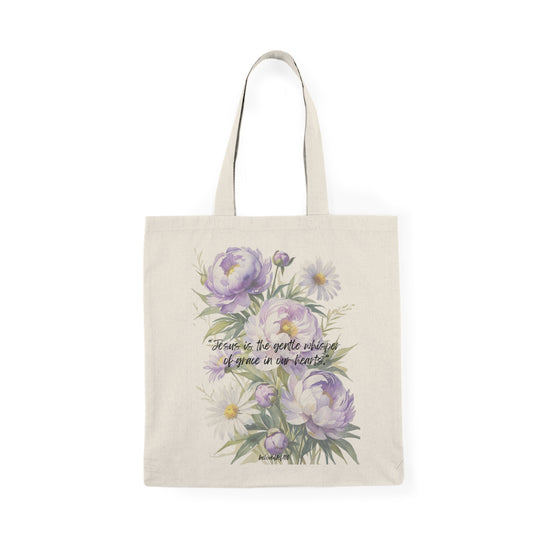 Natural Tote Bag- Peony Daisy Pattern