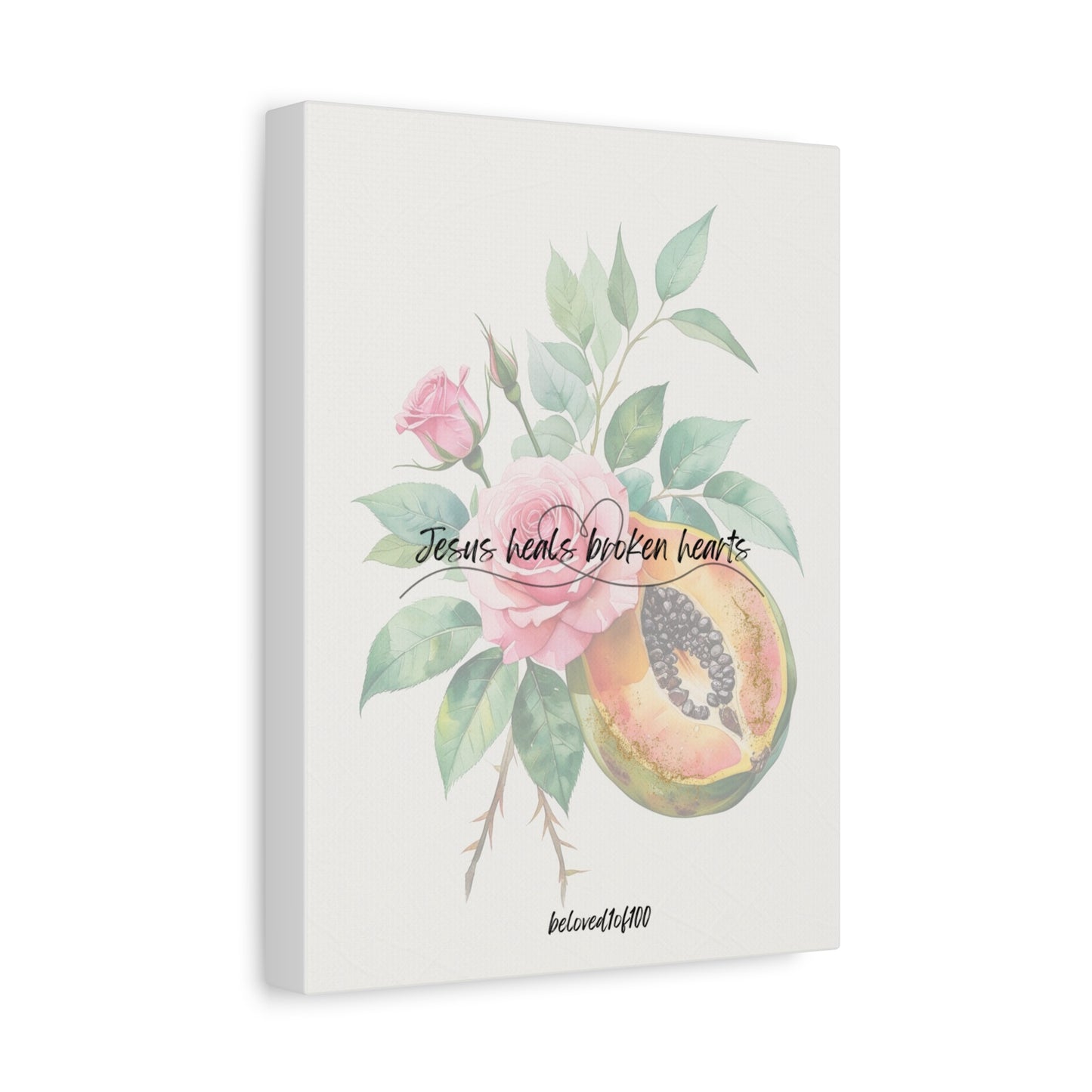 Canvas Print- Papaya Rose Pattern